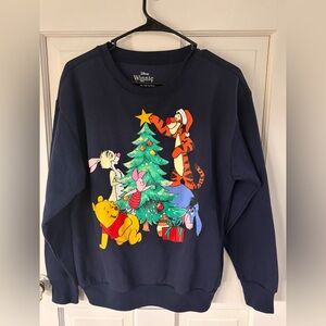 Disney Winnie the Pooh Christmas sweatshirt with light-up tree LIGHTS WORK